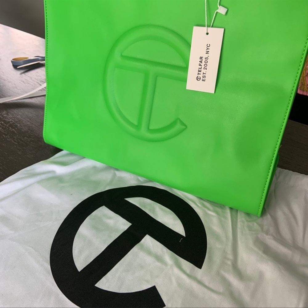 Large Highlighter Green Shopping Bag